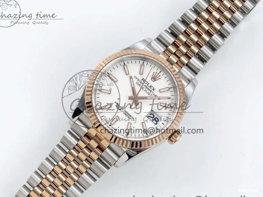 MiroTime 1222 DateJust 36 126231 APF 1:1 Best Edition 904L Steel White Sitck Dial on SS RG Jubilee Bracelet VR OnTrend 1589